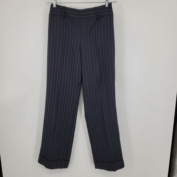 Armani Collezioni Made in Italy Cuffed Hem Multicolor Striped Formal Dress Pants - Picture 1 of 7